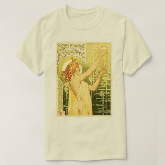 Vintage Absinthe Poster Art T-shirt (Design voorkant)