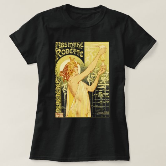 Vintage Absinthe Poster Art T-shirt (Design voorkant)