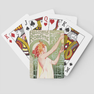 Vintage Absinthe Robette ad Art Nouveau Pokerkaarten