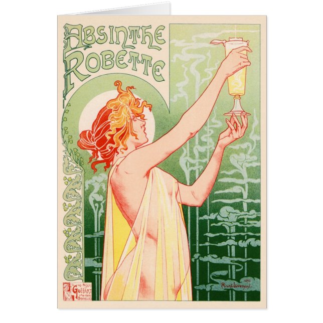 Vintage Absinthe Robette door Alphonse Mucha (Voorkant)