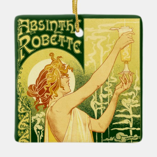 Vintage Absinthe Robette Poster Keramisch Ornament (Voorkant)