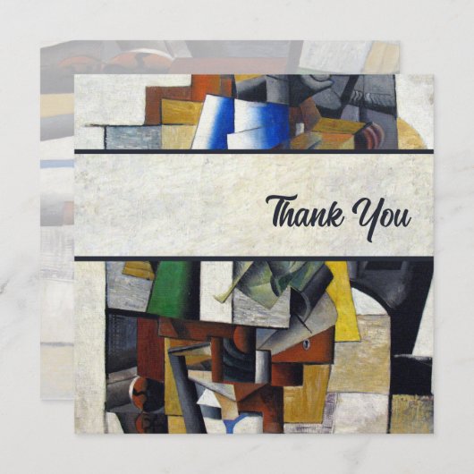 Vintage Abstract 1913 Dank u Notitiekaartje (Voorkant / Achterkant)