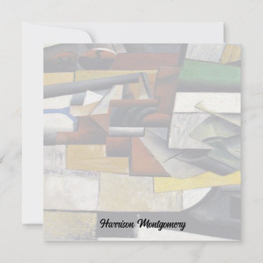 Vintage Abstract 1913 Dank u Notitiekaartje (Achterkant)