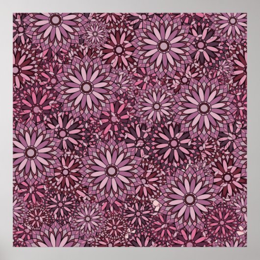 Vintage abstract background. Mandala style. seamle Poster (Voorkant)