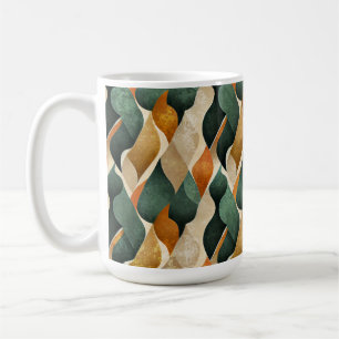 Vintage Abstract Blad Retro Keuken Aardetonen Koffiemok