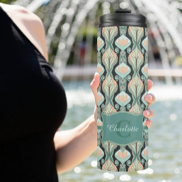 Vintage Abstract Botanical Monogram Floral Pattern Thermosbeker