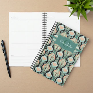 Vintage Abstract Botanisch Monogram Bloempatroon Planner
