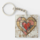 Vintage Abstract Hearts - Acrylic Keychain (Voorkant)