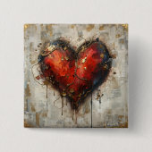 Vintage Abstract Hearts - Button (Voorkant)