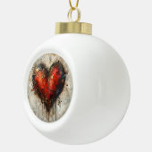 Vintage Abstract Hearts - Ceramic Ball Ornament  (Rechts)