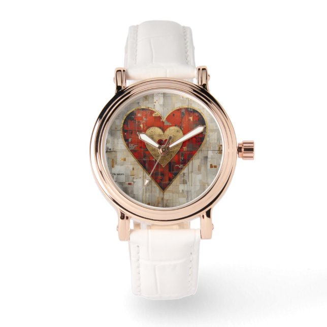 Vintage Abstract Hearts - eWatch Watch Horloge (Voorkant)