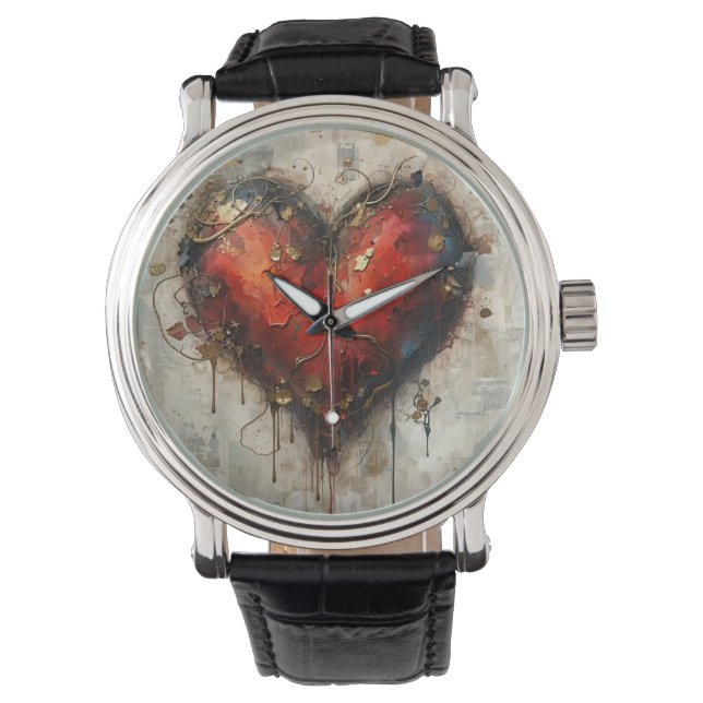 Vintage Abstract Hearts - eWatch Watch Horloge (Voorkant)