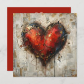 Vintage Abstract Hearts - Flat Card  (Voorkant / Achterkant)