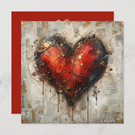 Vintage Abstract Hearts - Flat Card  (Voorkant / Achterkant)