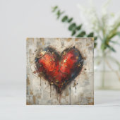 Vintage Abstract Hearts - Flat Card  (Staand voorkant)