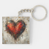 Vintage Abstract Hearts - Keychain (Achterkant)