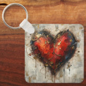 Vintage Abstract Hearts - Keychain  (Voorkant)