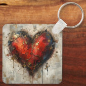 Vintage Abstract Hearts - Keychain  (Achterkant)