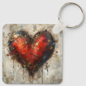 Vintage Abstract Hearts - Keychain  (Achterkant)