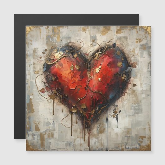 Vintage Abstract Hearts - Magnetic Card  (Voorkant / Achterkant)