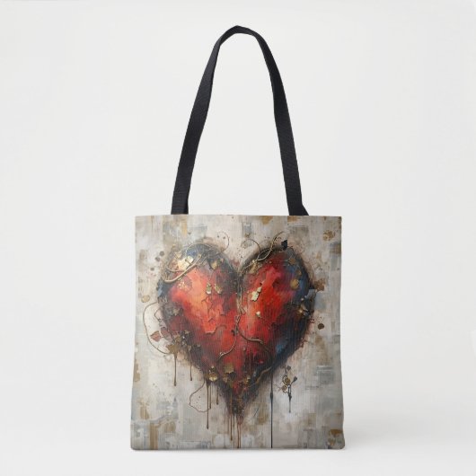 Vintage Abstract Hearts - Tote Bag (Voorkant)