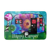 Vintage Abstract Kampeerwagen Bloem Motief Persoon