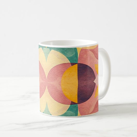 Vintage Abstract Pattern Koffiemok (Voorkant rechts)