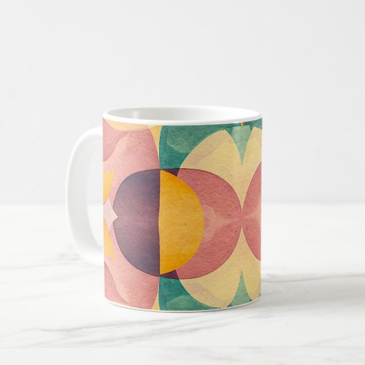 Vintage Abstract Pattern Koffiemok (Voorkant links)