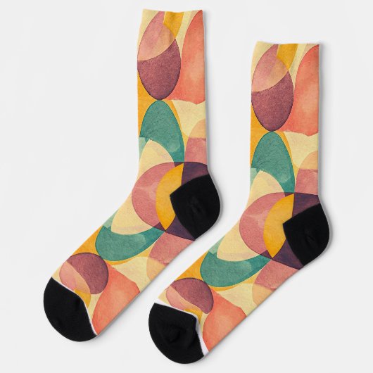 Vintage Abstract Pattern Sokken (Links)