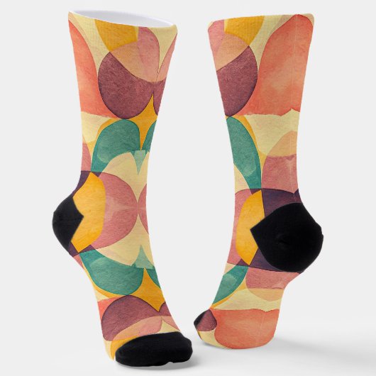 Vintage Abstract Pattern Sokken (Gebogen)