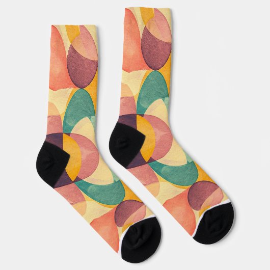 Vintage Abstract Pattern Sokken (Rechts)