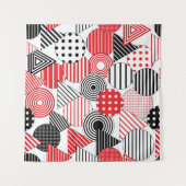 Vintage Abstract: Stippen & Strepen Wandkleed (Voorkant (horizontaal))