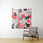 Vintage Abstract: Stippen & Strepen Wandkleed (In situ)