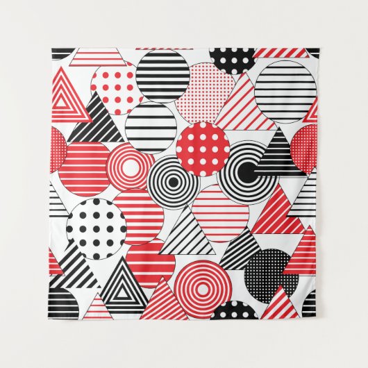 Vintage Abstract: Stippen & Strepen Wandkleed (Voorkant)