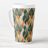 Vintage Abstracte Art Deco Blad Aardtint Latte Mok (Linkerhoek)