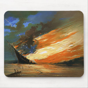 Vintage Abstracte Brandende Vlag Muismat