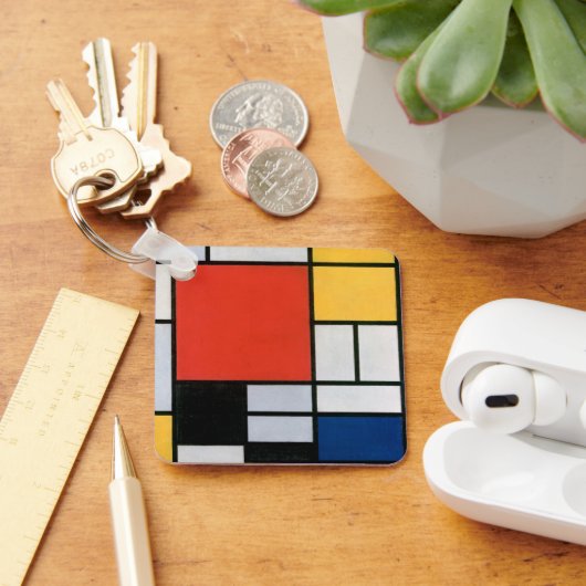 Vintage Abstracte Compositie door Piet Mondrian Sleutelhanger (Bureau)