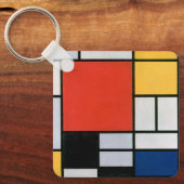 Vintage Abstracte Compositie door Piet Mondrian Sleutelhanger (Voorkant)