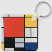 Vintage Abstracte Compositie door Piet Mondrian Sleutelhanger (Achterkant)