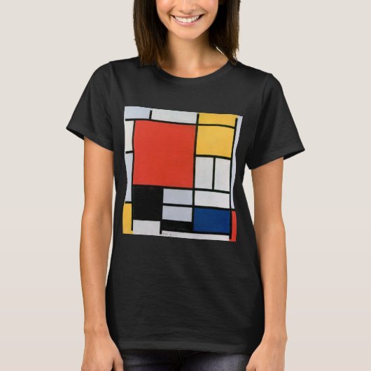 Vintage Abstracte Compositie door Piet Mondrian T-shirt (Voorkant)