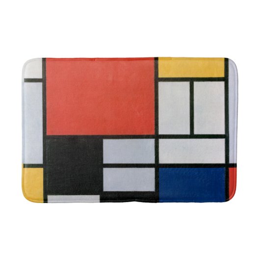 Vintage Abstracte Compositie van Piet Mondrian Badmat (Voorkant)