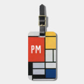 Vintage Abstracte Compositie van Piet Mondrian Bagagelabel (Voorkant verticaal)