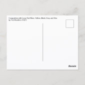 Vintage Abstracte Compositie van Piet Mondrian Briefkaart (Achterkant)