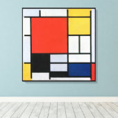 Vintage Abstracte Compositie van Piet Mondrian Canvas Afdruk (Insitu (Houten vloer))
