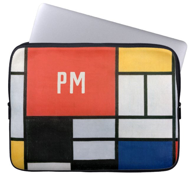 Vintage Abstracte Compositie van Piet Mondrian Laptop Sleeve (Voorkant)