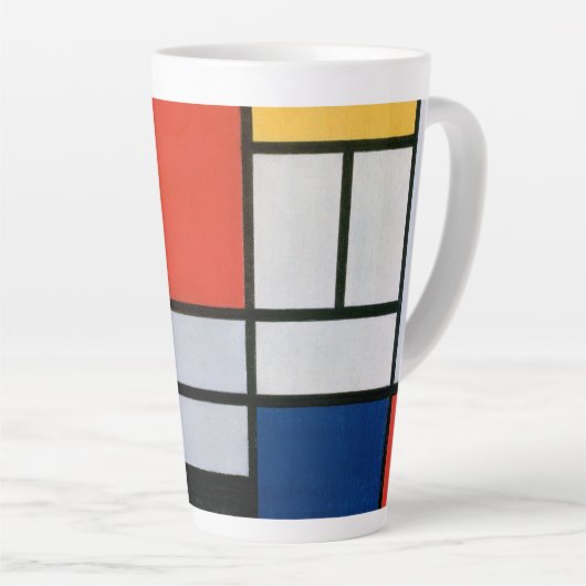 Vintage Abstracte Compositie van Piet Mondrian Latte Mok (Rechterhoek)