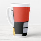 Vintage Abstracte Compositie van Piet Mondrian Latte Mok (Linkerhoek)