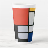 Vintage Abstracte Compositie van Piet Mondrian Latte Mok (Voorkant)