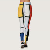 Vintage Abstracte Compositie van Piet Mondrian Leggings (Achterkant)