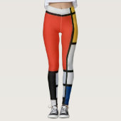Vintage Abstracte Compositie van Piet Mondrian Leggings (Voorkant)